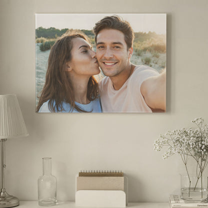Custom Couple Single Photo Canvas - Personalized Wall Art