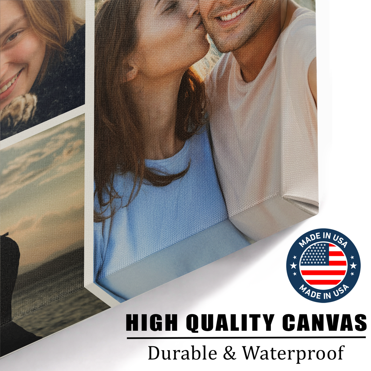 Custom Couple Photo Collage 3 Photos Canvas - Personalized Wall Art