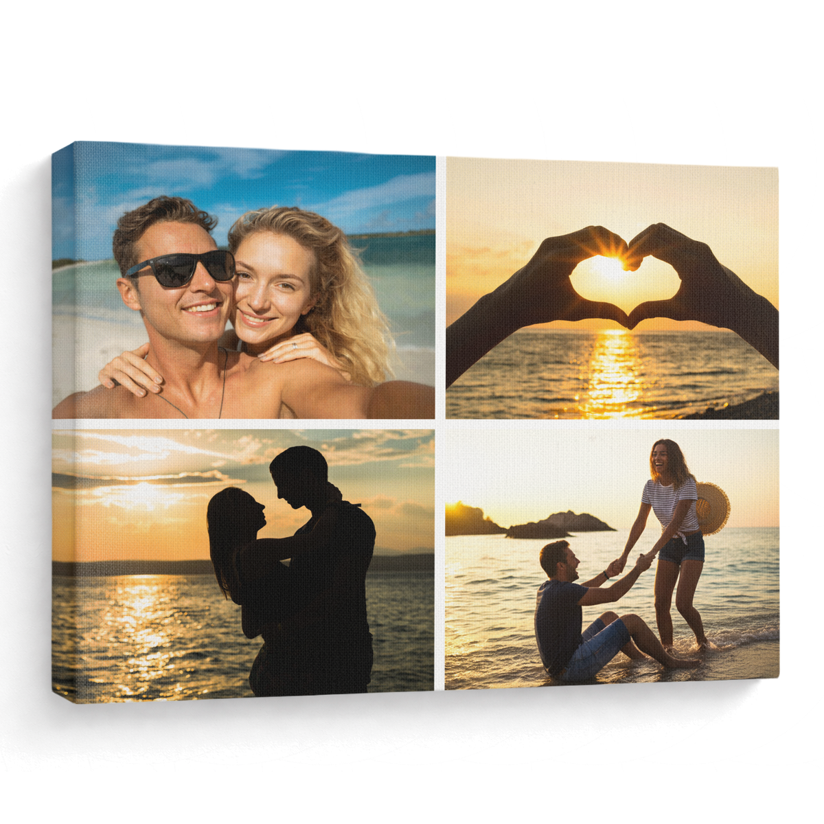 Just Us, Always - Personalized Photo Collage Canvas (4 Photos) - Meaningful Gift for Couples