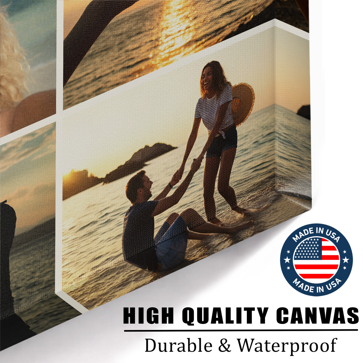 Just Us, Always - Personalized Photo Collage Canvas (4 Photos) - Meaningful Gift for Couples