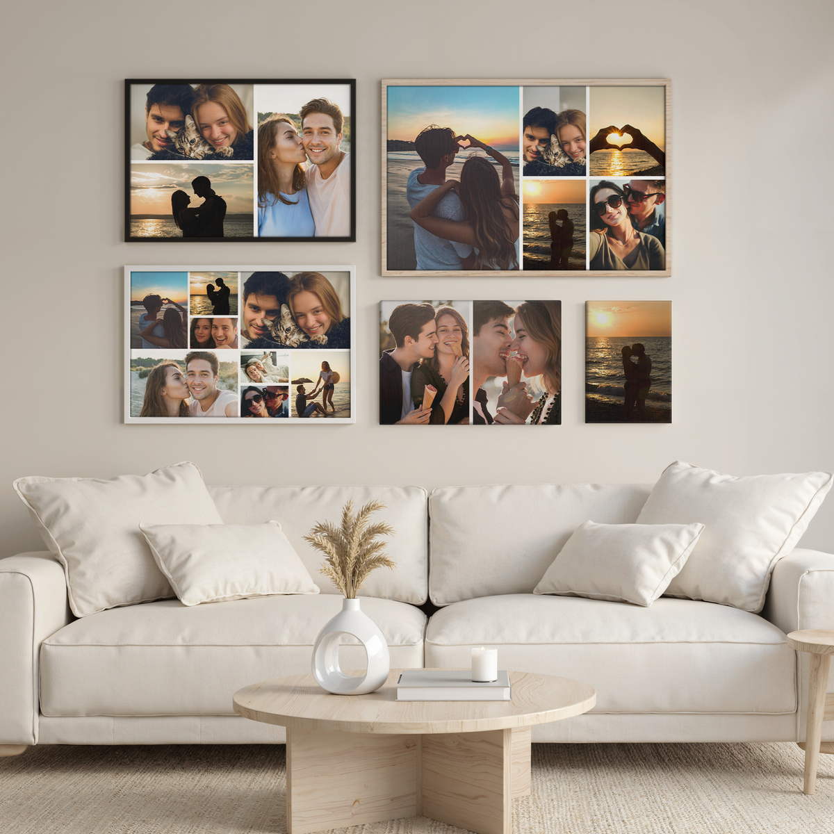 Just Us, Always - Personalized Photo Collage Canvas (4 Photos) - Meaningful Gift for Couples