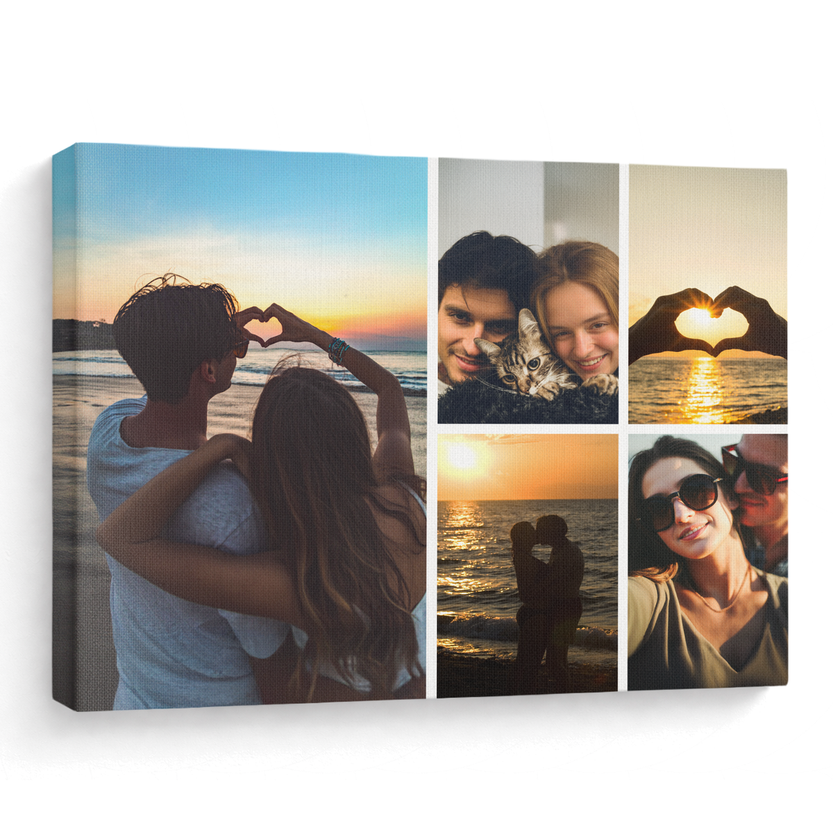 The Moment That Means Everything - Personalized Photo Collage Canvas (5 Photos) - Romantic Gift for Couples