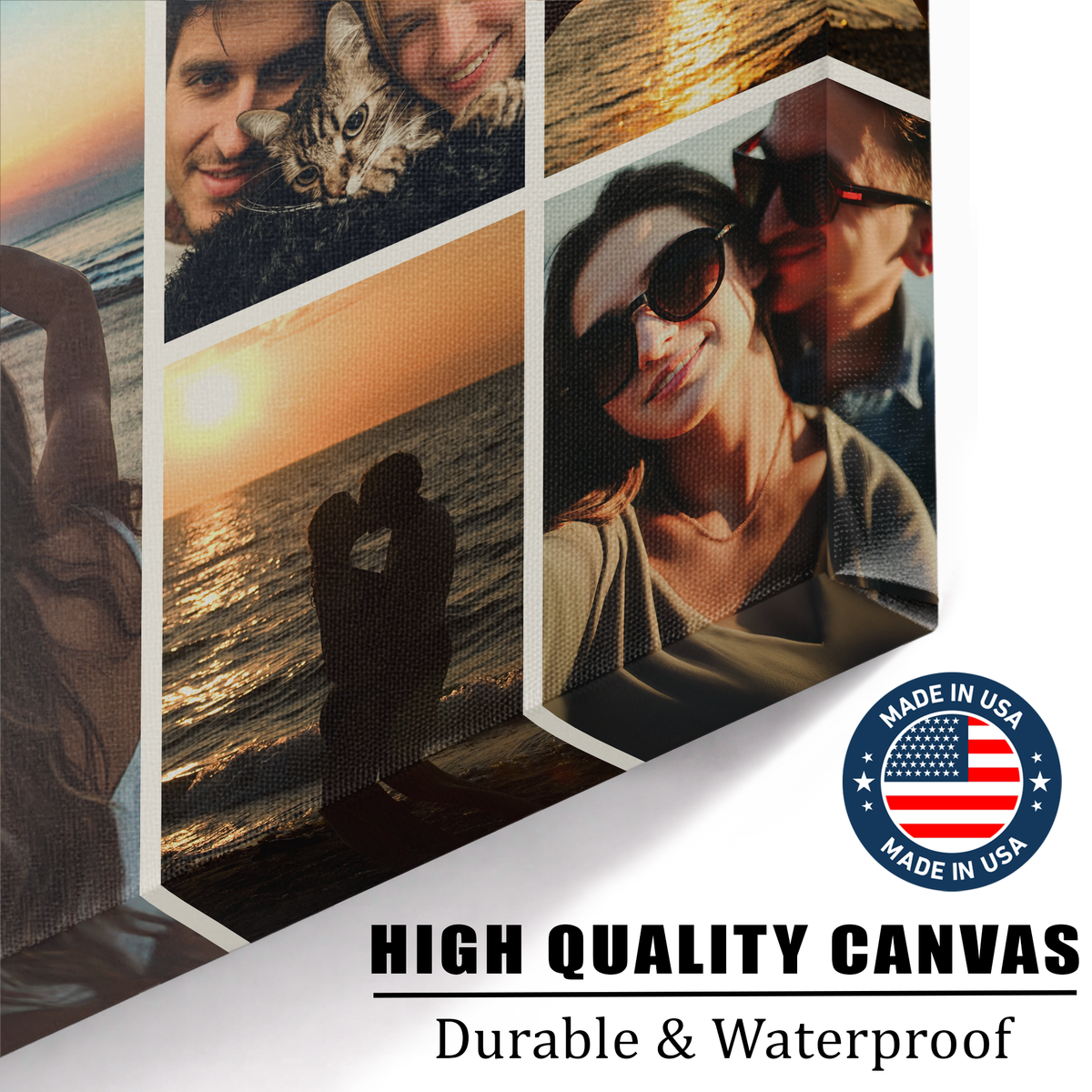 The Moment That Means Everything - Personalized Photo Collage Canvas (5 Photos) - Romantic Gift for Couples