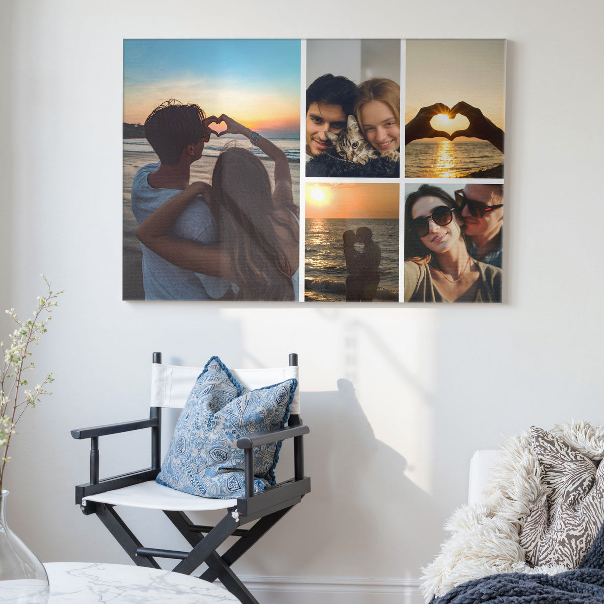 The Moment That Means Everything - Personalized Photo Collage Canvas (5 Photos) - Romantic Gift for Couples