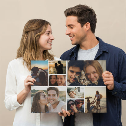 Custom Couple Photo Collage 8 Photos Canvas - Personalized Wall Art
