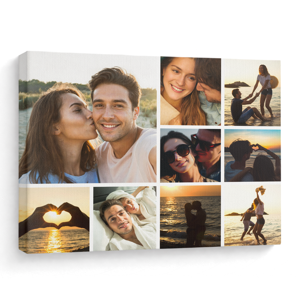 Custom Couple Photo Collage 9 Photos Canvas - Personalized Wall Art
