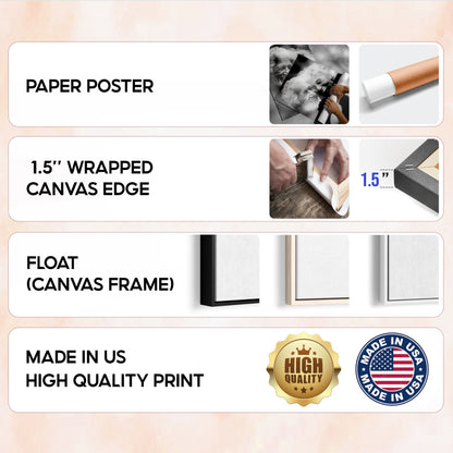Custom Photo Couple Comic Cartoon Portrait with Names Canvas - Personalized Wall Art