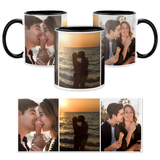 Custom Photo Collage Mug With 3 Photos - Personalized Couple Coffee Mug 11oz 15oz