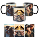 Custom Photo Collage Mug With 4 Photos - Personalized Couple Coffee Mug 11oz 15oz