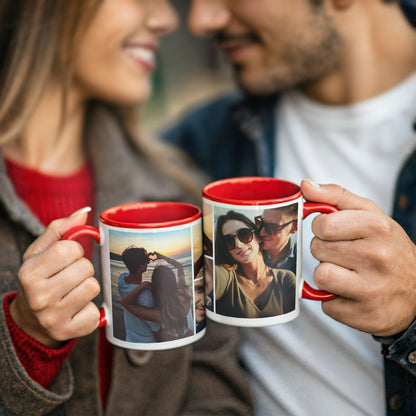 Custom Photo Collage Mug With 4 Photos - Personalized Couple Coffee Mug 11oz 15oz