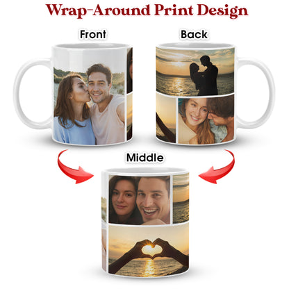 Custom Photo Collage Mug With 5 Photos - Personalized Couple Coffee Mug 11oz 15oz