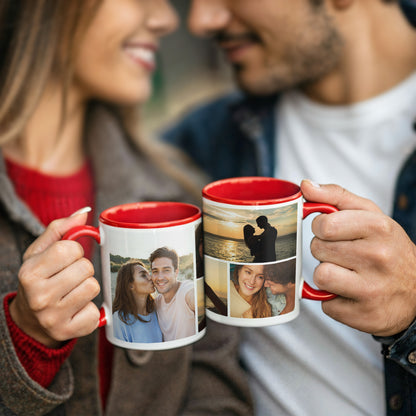 Custom Photo Collage Mug With 5 Photos - Personalized Couple Coffee Mug 11oz 15oz