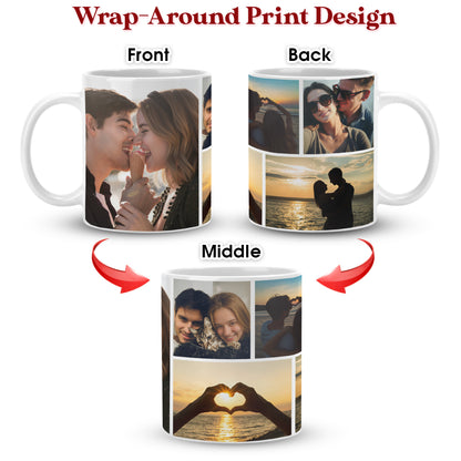 Custom Photo Collage Mug With 6 Photos - Personalized Couple Coffee Mug 11oz 15oz