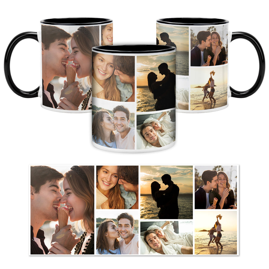 Custom Photo Collage Mug With 7 Photos - Personalized Couple Coffee Mug 11oz 15oz
