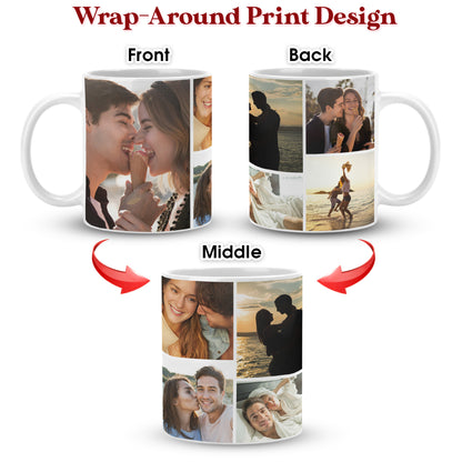 Custom Photo Collage Mug With 7 Photos - Personalized Couple Coffee Mug 11oz 15oz