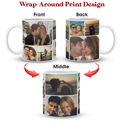Custom Photo Collage Mug With 8 Photos - Personalized Couple Coffee Mug 11oz 15oz