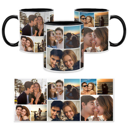 Custom Photo Collage Mug With 9 Photos - Personalized Couple Coffee Mug 11oz 15oz