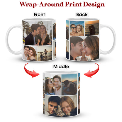Custom Photo Collage Mug With 9 Photos - Personalized Couple Coffee Mug 11oz 15oz