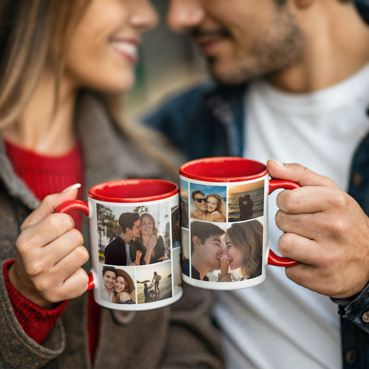 Custom Photo Collage Mug With 9 Photos - Personalized Couple Coffee Mug 11oz 15oz