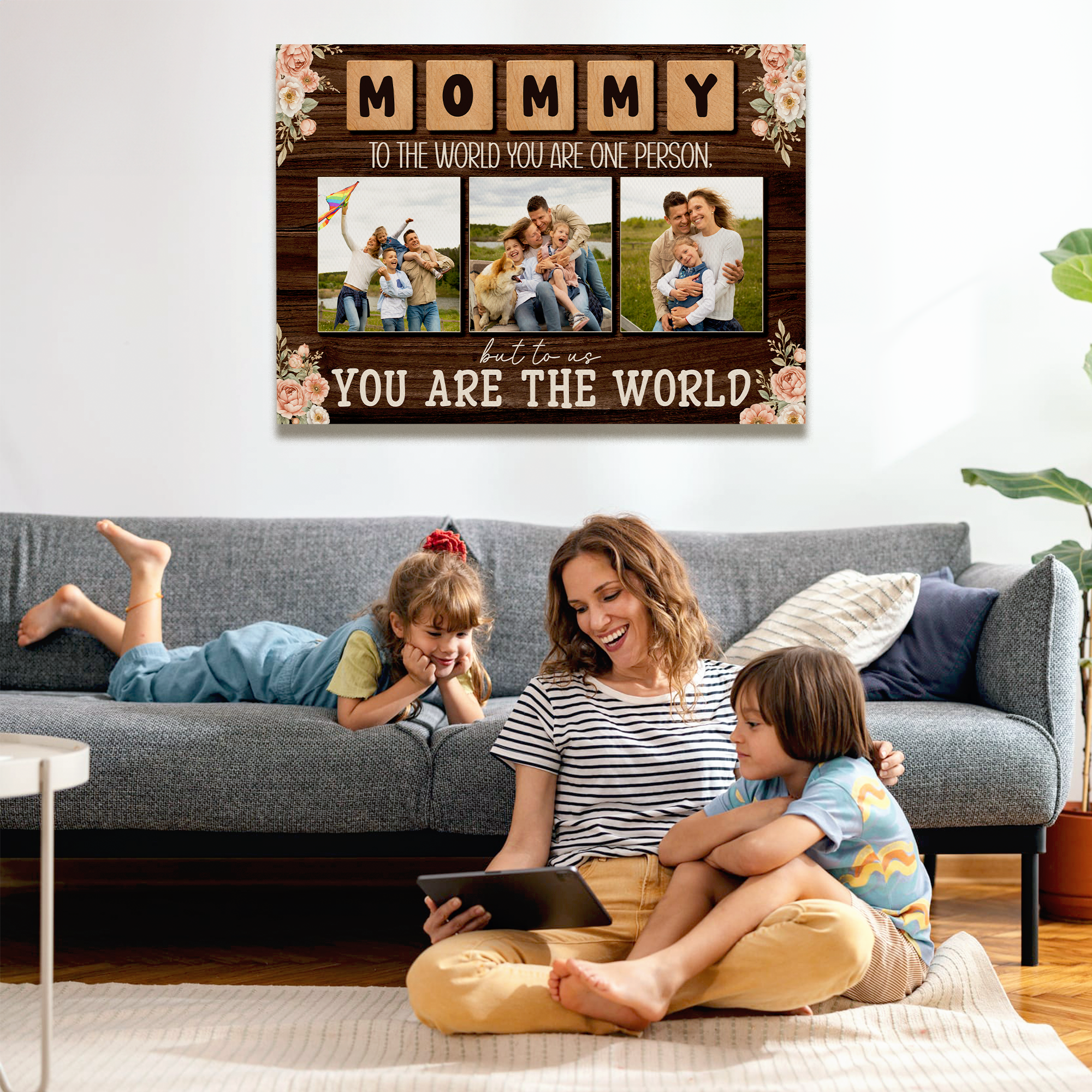Mommy To The World You Are One Person Wall Art - Personalized Mom Photo Canvas - Gift For Mom, Grandma