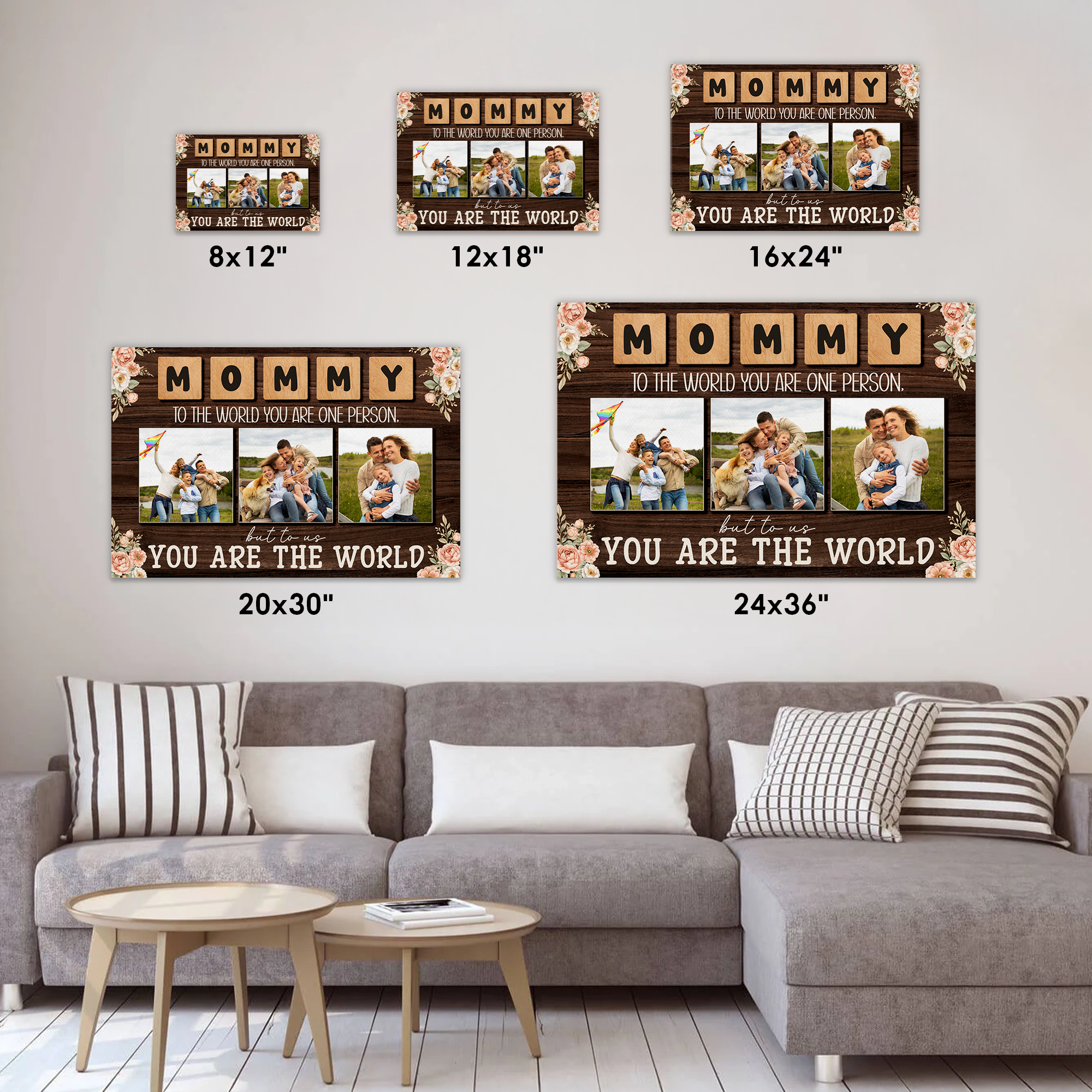 Mommy To The World You Are One Person Wall Art - Personalized Mom Photo Canvas - Gift For Mom, Grandma