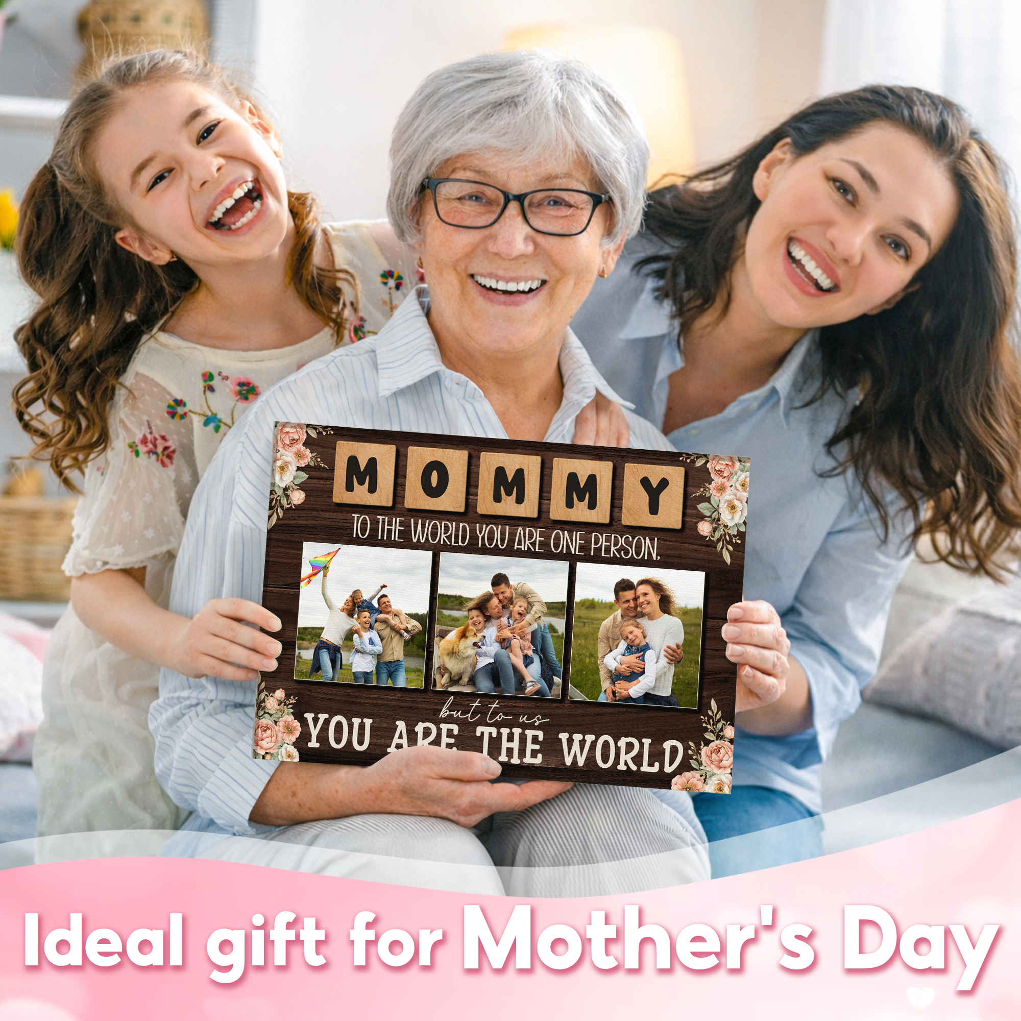 Mommy To The World You Are One Person Wall Art - Personalized Mom Photo Canvas - Gift For Mom, Grandma