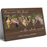 Custom Photo Mom Collage 3 Photos Best Mom In The Whole World Canvas - Personalized Wall Art