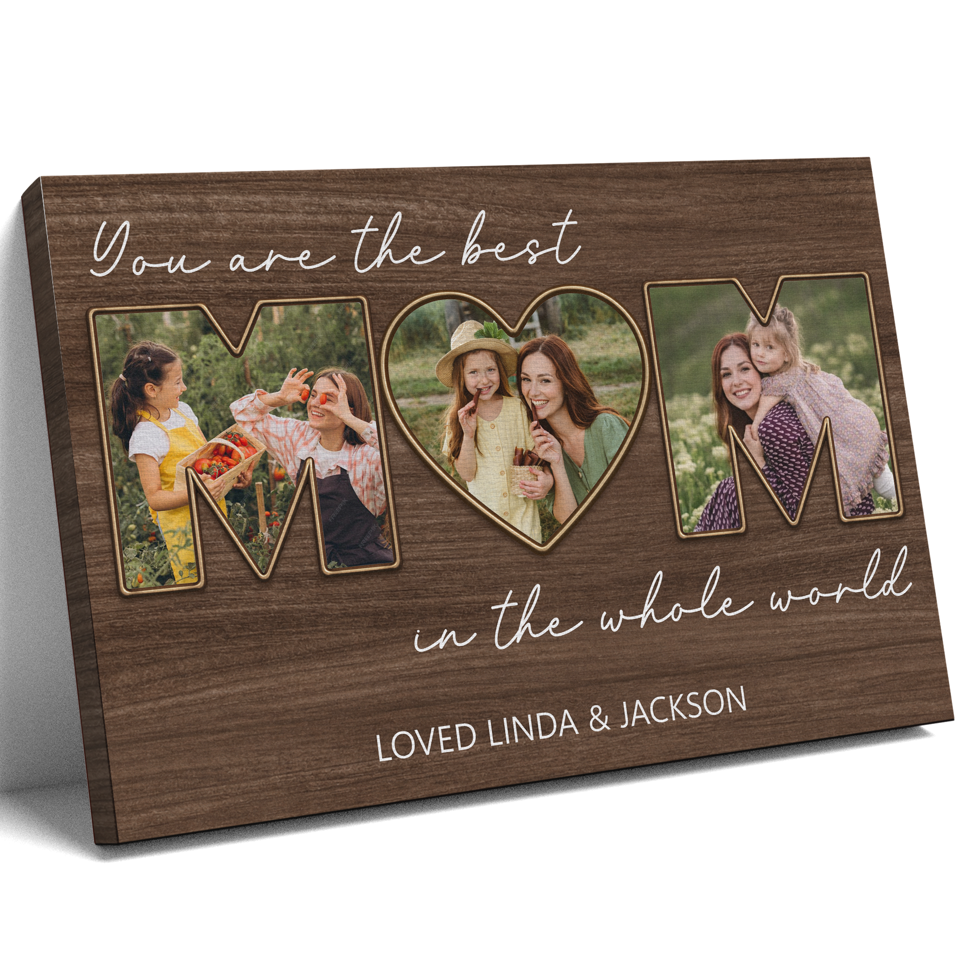 You are the best MOM in the whole world Wall Art - Personalized Mom Photo Canvas - Gift For Mom, Grandma
