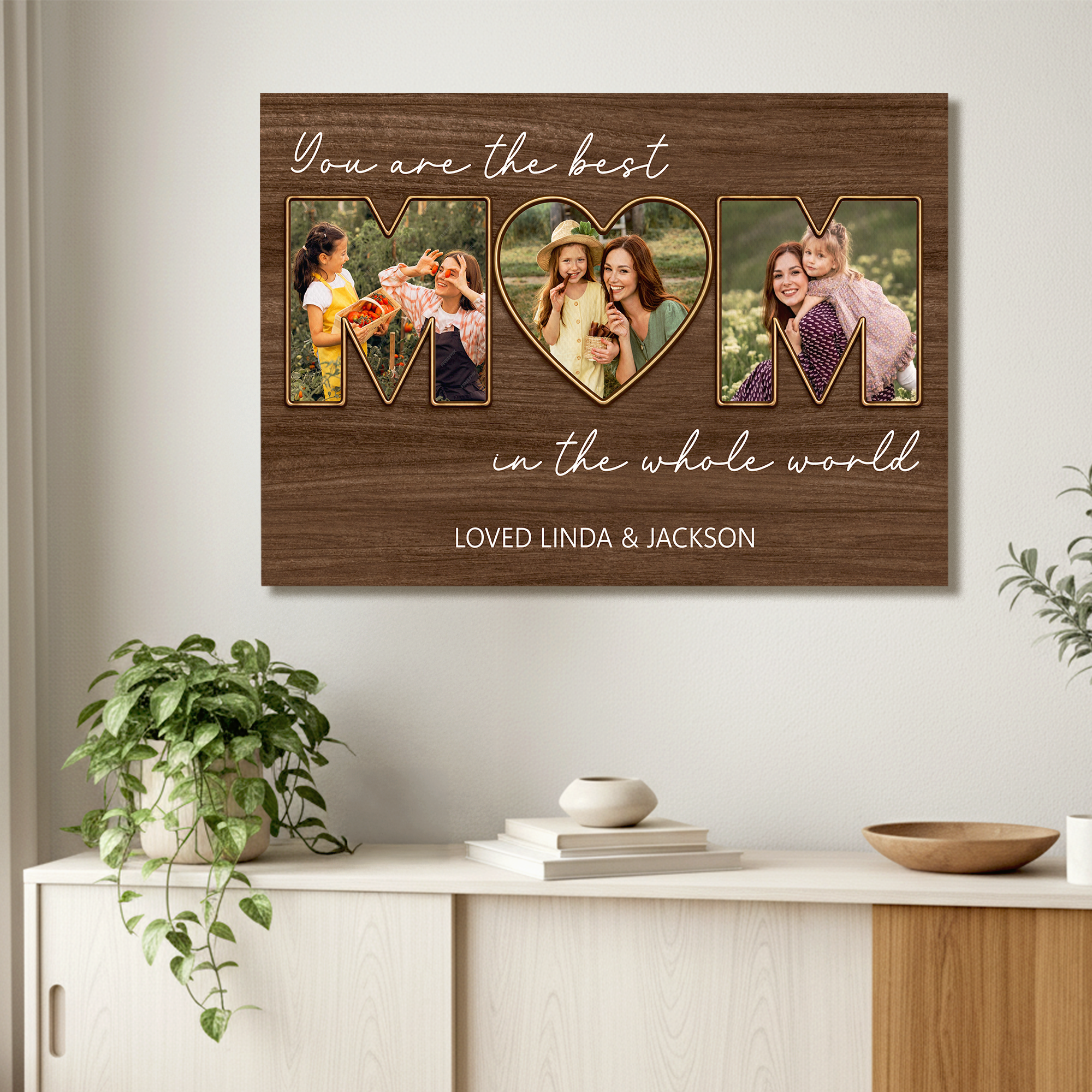 You are the best MOM in the whole world Wall Art - Personalized Mom Photo Canvas - Gift For Mom, Grandma
