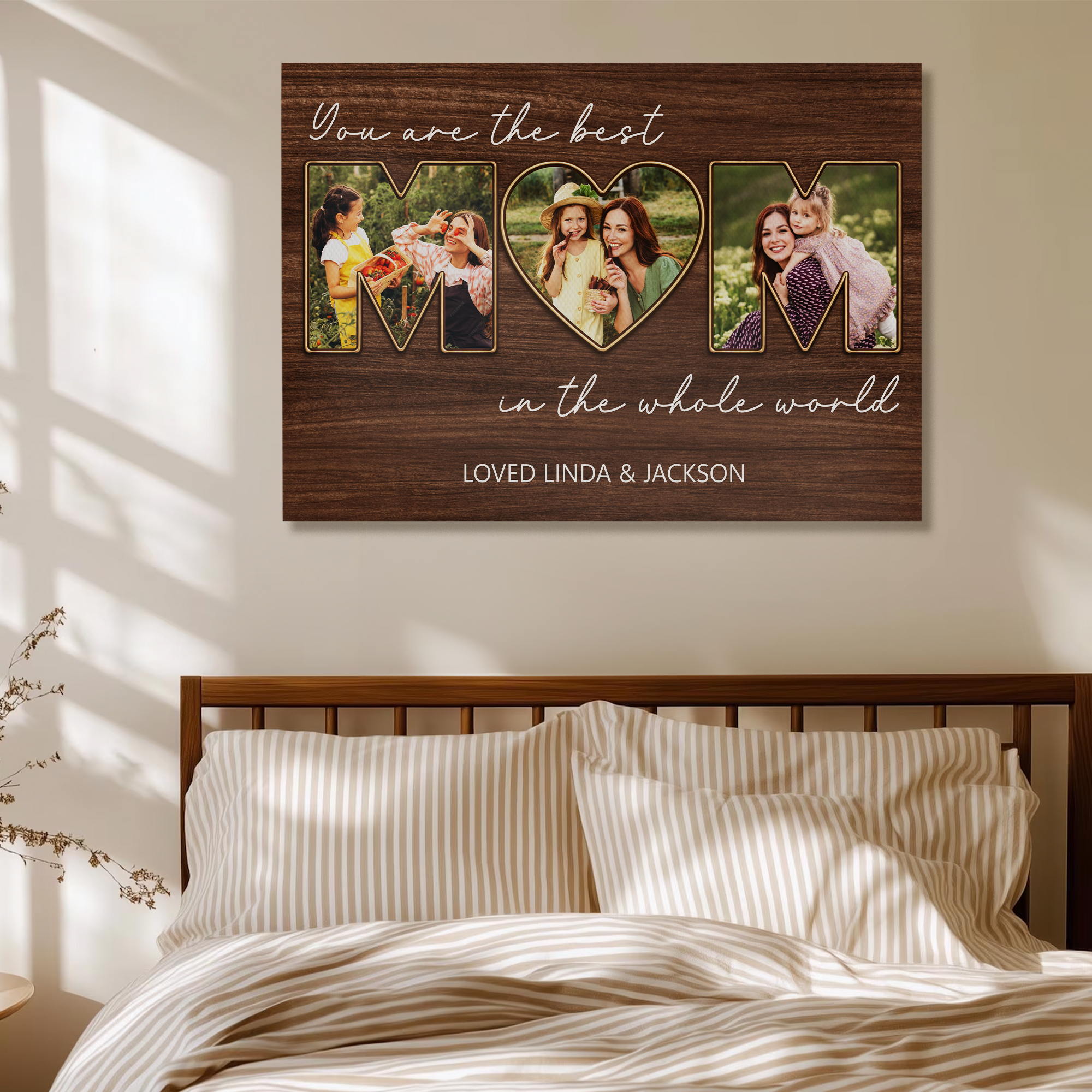 You are the best MOM in the whole world Wall Art - Personalized Mom Photo Canvas - Gift For Mom, Grandma