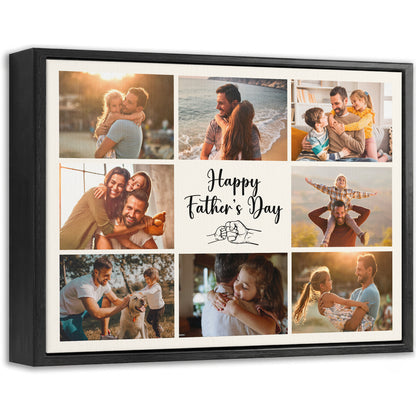 Custom Photo Dad Collage 8 Photos Fist Bump Canvas - Personalized Wall Art