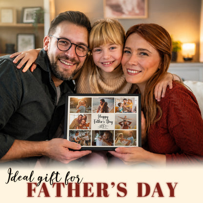 Custom Photo Dad Collage 8 Photos Fist Bump Canvas - Personalized Wall Art