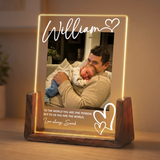 Personalized Acrylic Night Light for Dad - Custom Dad Photo Frame Night Light - Led Acrylic Gift from Kids, Son, Daughter and Wife