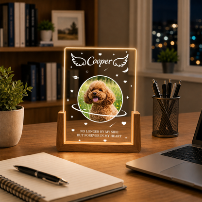 Personalized Dog Memorial Photo Frame Night Light - Custom Dog Memorial Gifts - Loss of Dog Sympathy Gift Personalized