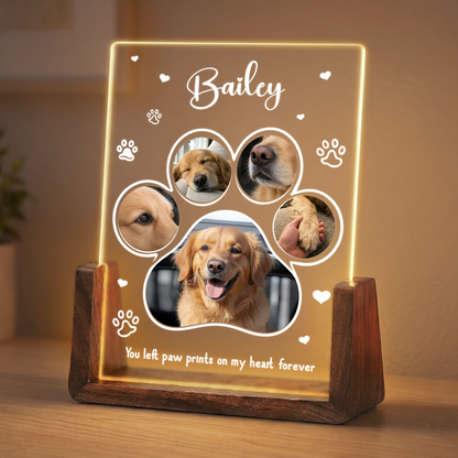 Custom Dog Memorial Gifts - Personalized Dog Photo Night Light - Remembrance Gifts for Pet Lovers - Loss of Dog Sympathy Gift