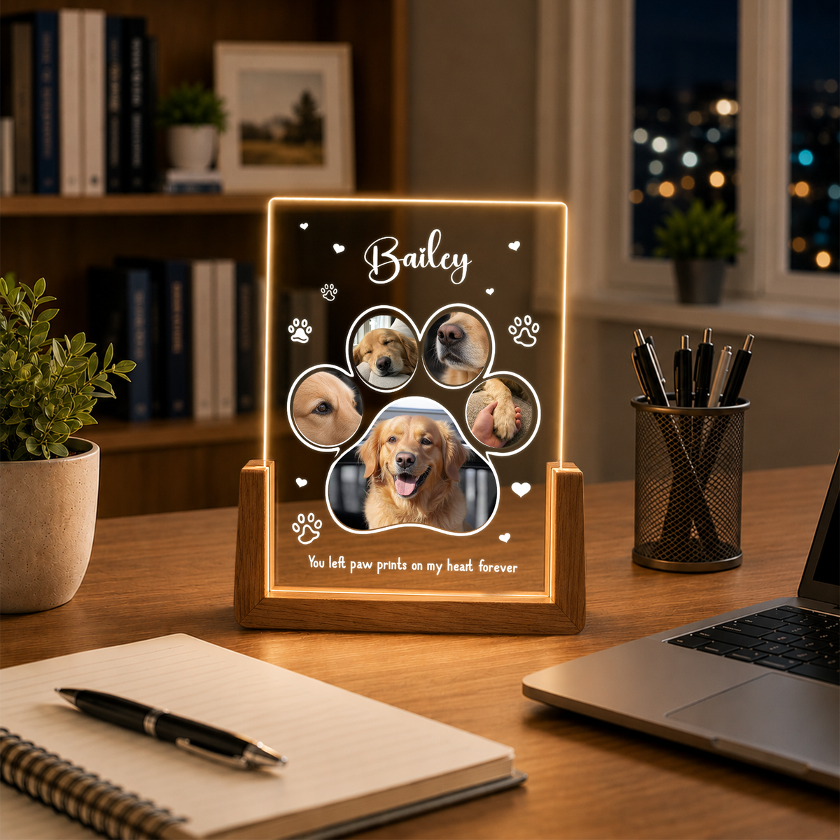 Custom Dog Memorial Gifts - Personalized Dog Photo Night Light - Remembrance Gifts for Pet Lovers - Loss of Dog Sympathy Gift