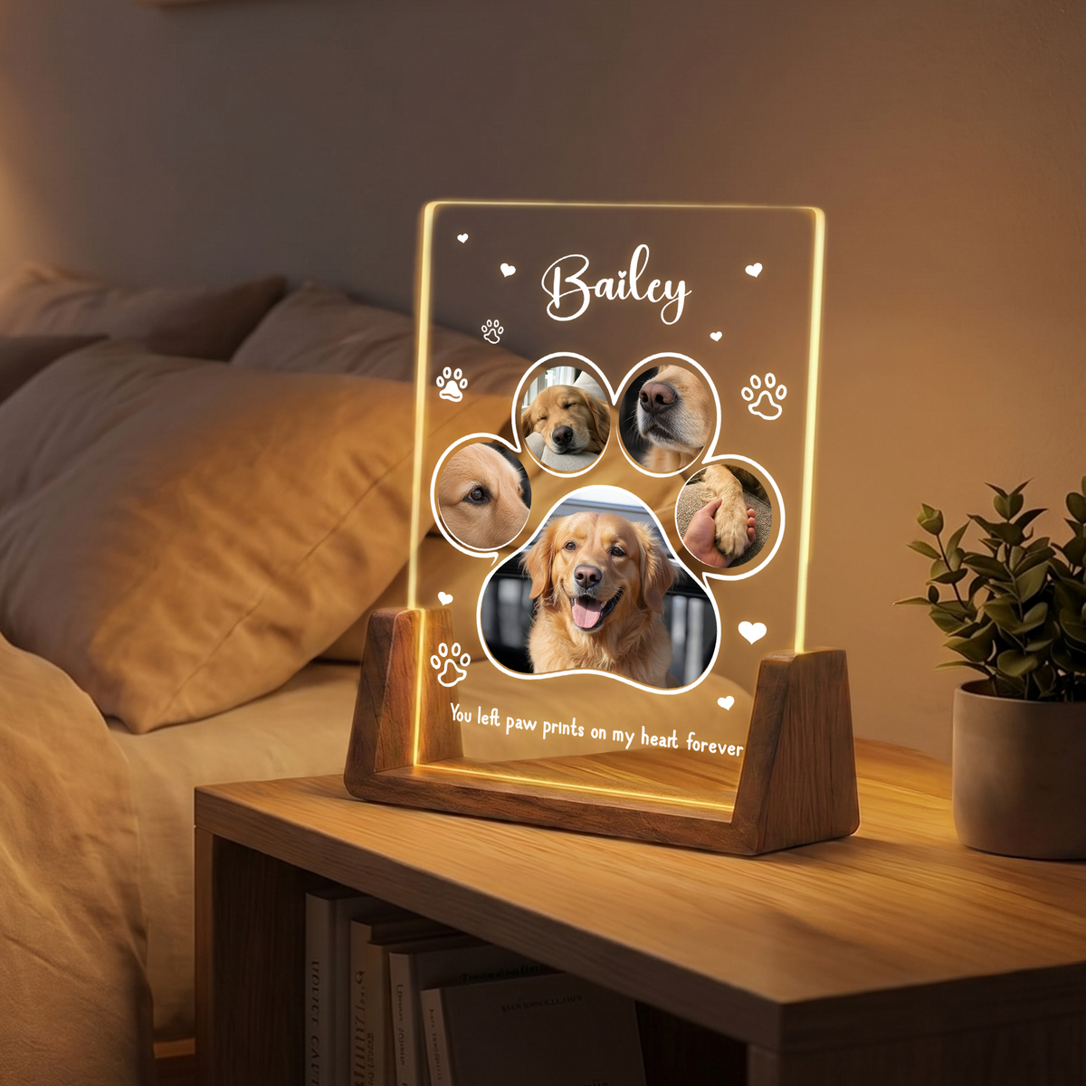 Custom Dog Memorial Gifts - Personalized Dog Photo Night Light - Remembrance Gifts for Pet Lovers - Loss of Dog Sympathy Gift