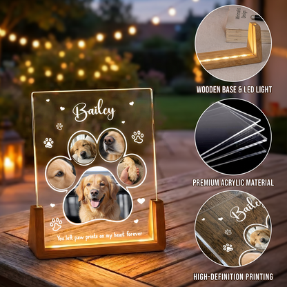 Custom Dog Memorial Gifts - Personalized Dog Photo Night Light - Remembrance Gifts for Pet Lovers - Loss of Dog Sympathy Gift