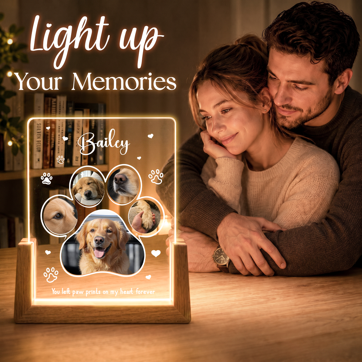 Custom Dog Memorial Gifts - Personalized Dog Photo Night Light - Remembrance Gifts for Pet Lovers - Loss of Dog Sympathy Gift