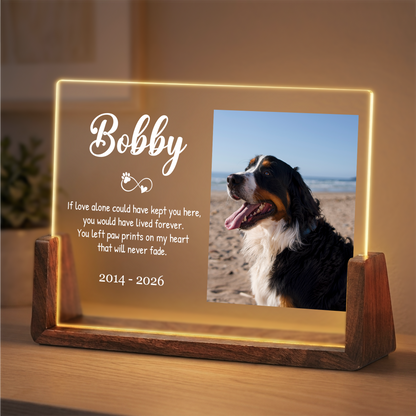 Custom Photo Night Light for Dog Lovers - Personalized Dog Memorial Photo Frame - Remembrance Pet Memory Gifts for Pet Lovers