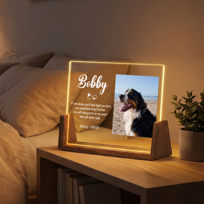 Custom Photo Night Light for Dog Lovers - Personalized Dog Memorial Photo Frame - Remembrance Pet Memory Gifts for Pet Lovers