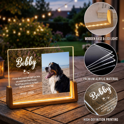 Custom Photo Night Light for Dog Lovers - Personalized Dog Memorial Photo Frame - Remembrance Pet Memory Gifts for Pet Lovers