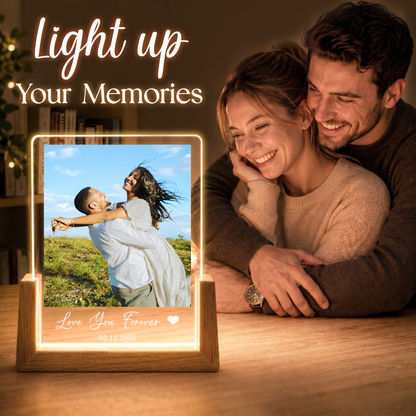 Custom Couple Photo Night Light - Customizable Picture Frame with Photo for Couple - Personalized Couples Photo Gift for Girlfriend Boyfriend