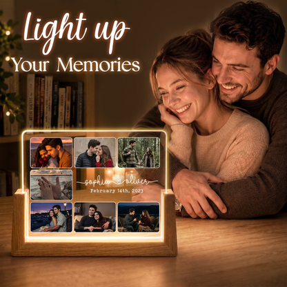 Personalized Couple Photo Night Light - Customizable Picture Frame with Couple Photos - Personalized Couples Photo Gift for Him Her