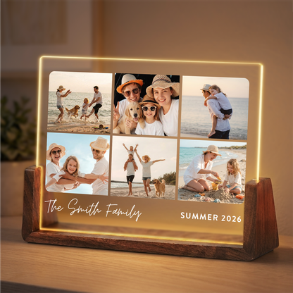 Custom Family Photo Night Light - Customizable Picture Frame for Family - Personalized Photo Gifts for Mom Dad