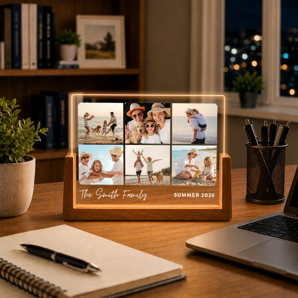 Custom Family Photo Night Light - Customizable Picture Frame for Family - Personalized Photo Gifts for Mom Dad