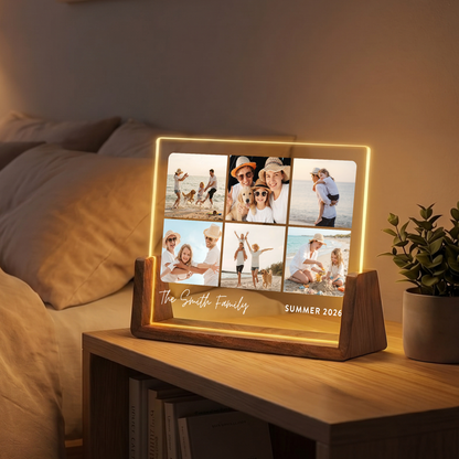 Custom Family Photo Night Light - Customizable Picture Frame for Family - Personalized Photo Gifts for Mom Dad