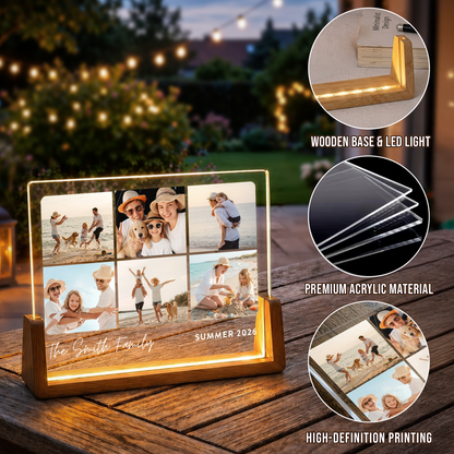 Custom Family Photo Night Light - Customizable Picture Frame for Family - Personalized Photo Gifts for Mom Dad