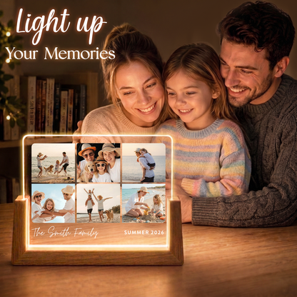 Custom Family Photo Night Light - Customizable Picture Frame for Family - Personalized Photo Gifts for Mom Dad