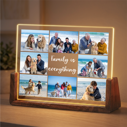 Personalized Family Photo Night Light - Custom Night Light Photo Frame with Photos - Customizable Picture Frame for Family